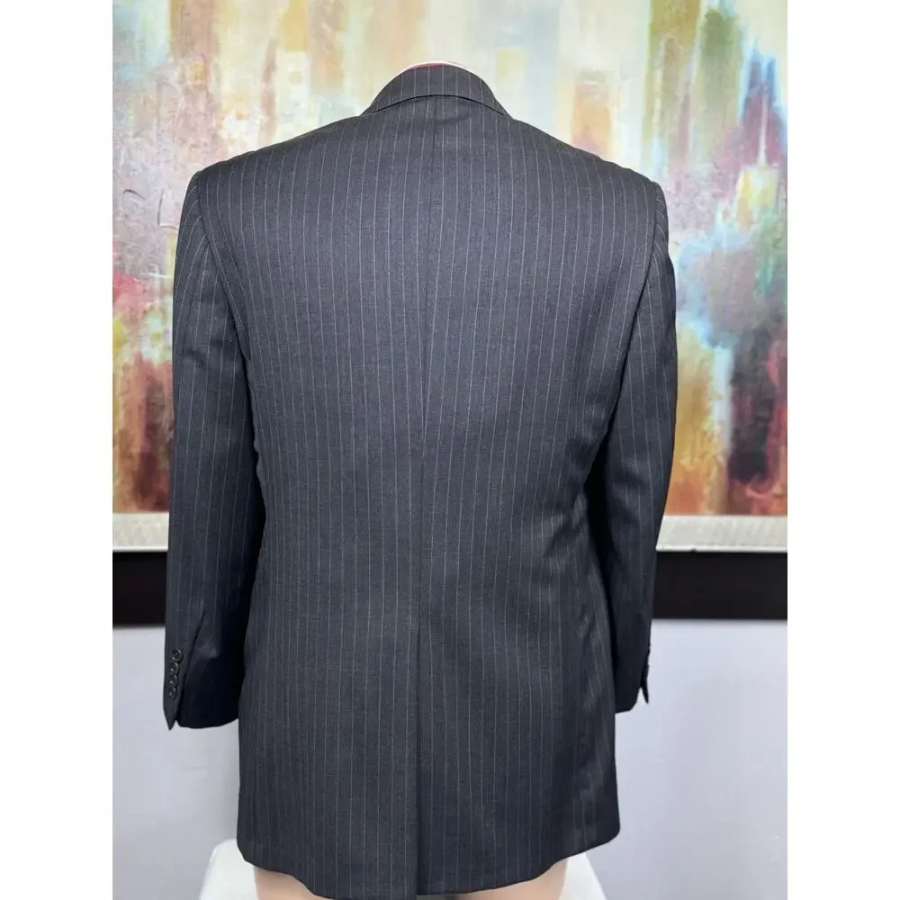 Brooks Brothers Mens Charcoal Gray Pinstripe 2 Piece Suit 40R Pant 35/29